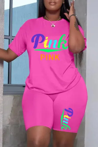 Pink Casual Pant Set